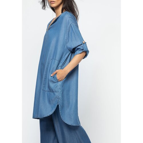 Платье-рубашка Max & Moi, размер 36, синий