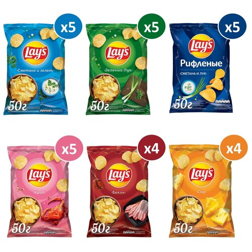 фото Набор чипсов lay's картофельные микс вкусов, 28 уп. по 50 г