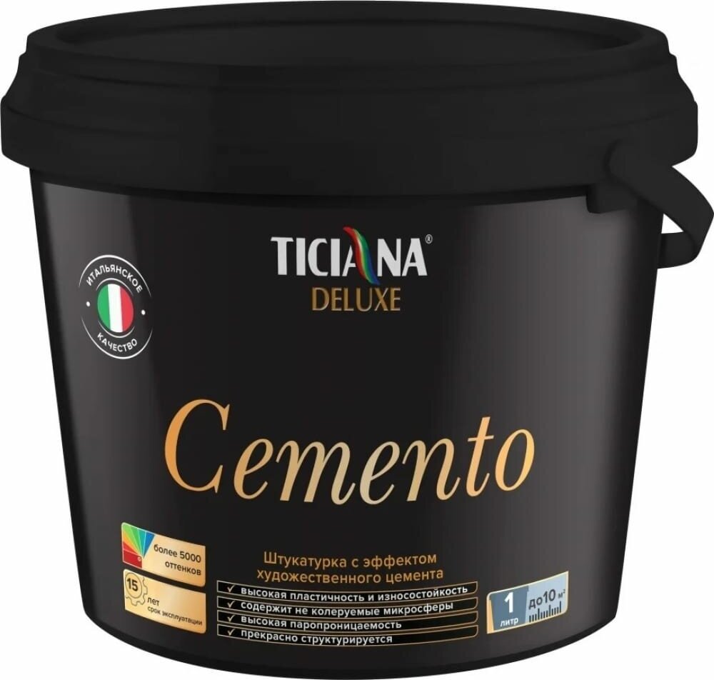 Cemento - штукатурка декоративная с эффектом художественного цемента TICIANA DELUXE (Артикул: 4300008033; Фасовка = 15 л) - фотография № 2