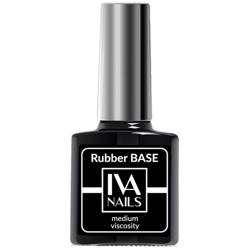 IVA Nails Базовое покрытие Base Rubber Medium Viscosity, бесцветный, 8 мл каучуковая цветная база для гель лака rubber base color iva nails pastel 06 ivn rbp 06 8 мл