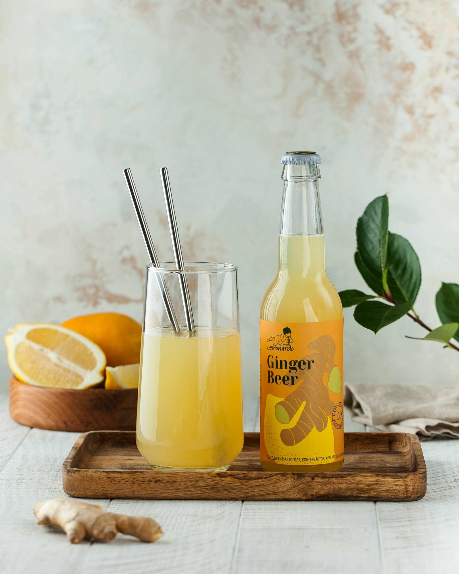 Напиток газированный Имбирный лимонад без сахара / Lemonardo Ginger Beer, стеклянная бутылка 330мл. 12шт - фотография № 3