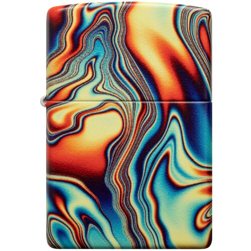 Светящаяся оригинальная бензиновая зажигалка ZIPPO Classic 48612 Colorful Swirl с покрытием Glow In The Dark Green - Красочный вихрь