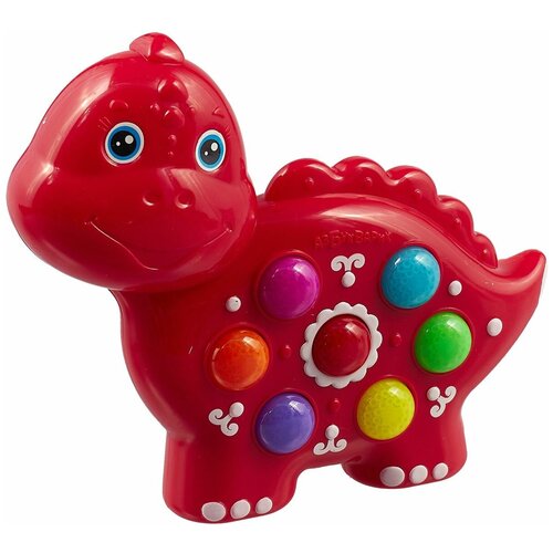 Развивающая игрушка Азбукварик Веселушки Динозаврик, красный игрушка развивающая азбукварик веселушки овечка