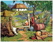 Картина по номерам "В деревне", 40x50 см