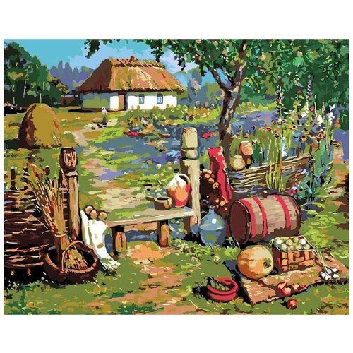 Картина по номерам В деревне, 40x50 см картина по номерам в рыцарских латах 40x50 см