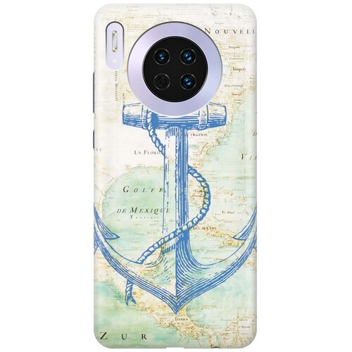 фото Re:paчехол - накладка artcolor для huawei mate 30 с принтом "якорь на карте"