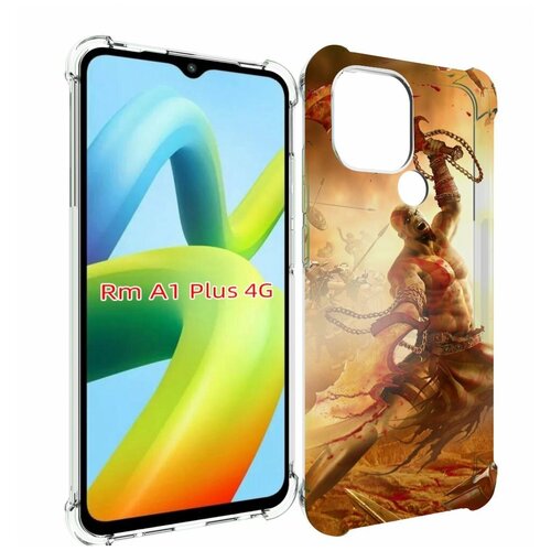 Чехол MyPads God Of War III для Xiaomi Redmi A1 Plus + задняя-панель-накладка-бампер чехол mypads god of war iii для xiaomi black shark 5 задняя панель накладка бампер