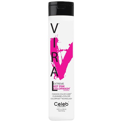 Celeb luxury Шампунь для яркости цвета ярко розовый Viral SHAMPOOExtreme Hot Pink 244 мл