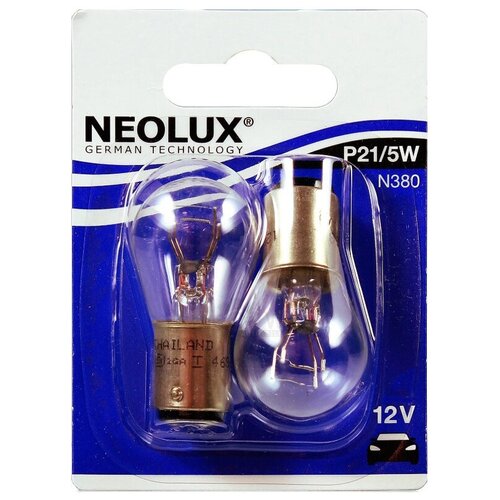 фото Лампа автомобильная накаливания neolux n380-02b p21/5w 21/5w 2 шт.