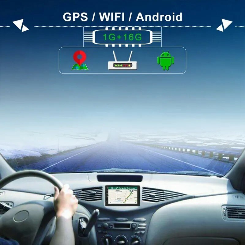 Автомагнитола android, автомагнитола 2 din android, bluetooth, сенсорный экран, WIFI, GPS, USB, подключение задней камеры, 7 дюймов