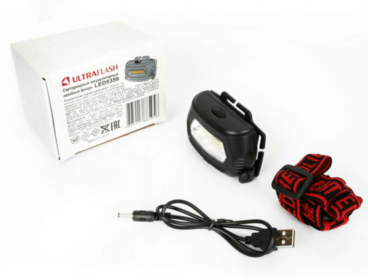 Ultraflash LED5359 (фонарь налобн.аккум 5В черный COB 3 Ватт, 3 реж.,пласт.,бокс) - фото №10