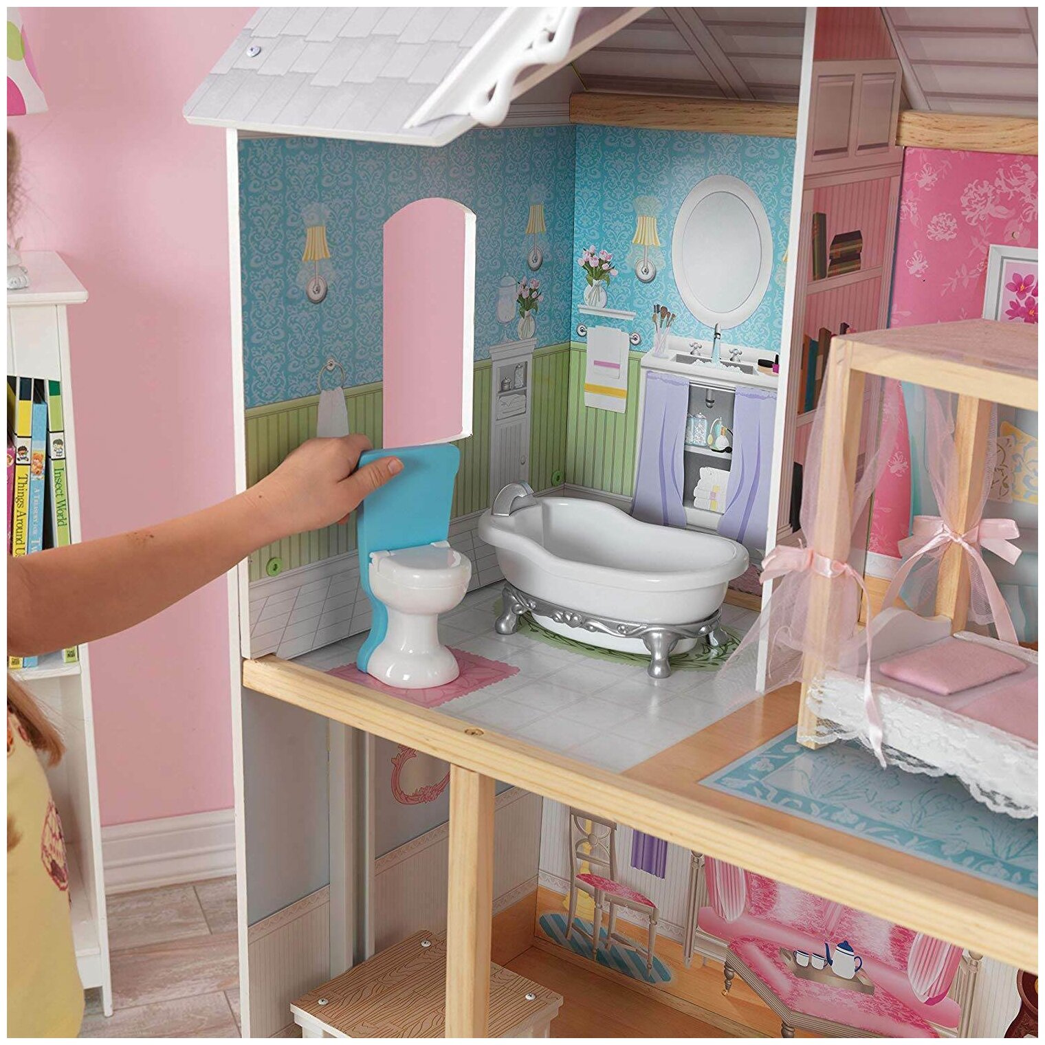 Трехэтажный дом из дерева для Barbie (Барби) KidKraft Кайли (Kaylee, 65251) с мебелью 10 предметов - фото №9