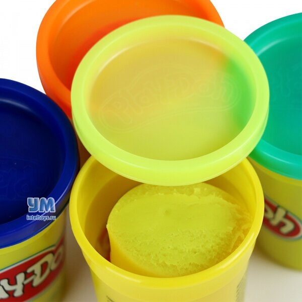 Набор для лепки из пластилина Play-Doh 4 банки в асс фиолетовый зеленый розовый голубой - фото №9