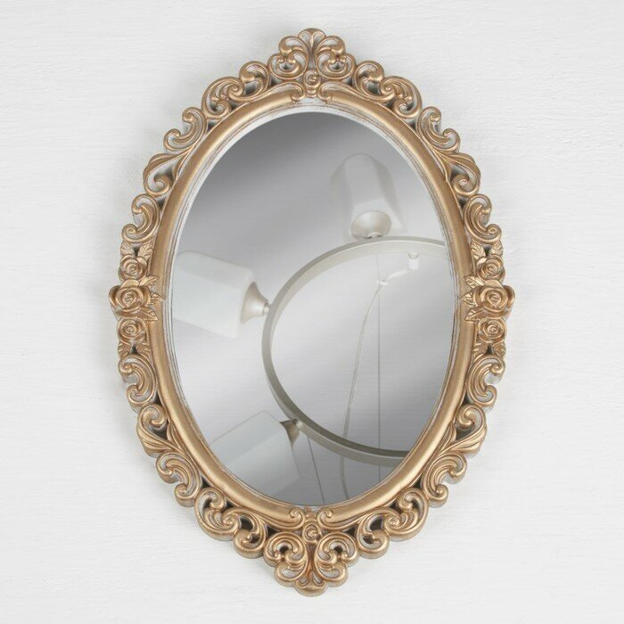 Queen fair Зеркало настенное «Вензеля», зеркальная поверхность 16 × 23 см, цвет «белёное золото» - фотография № 7