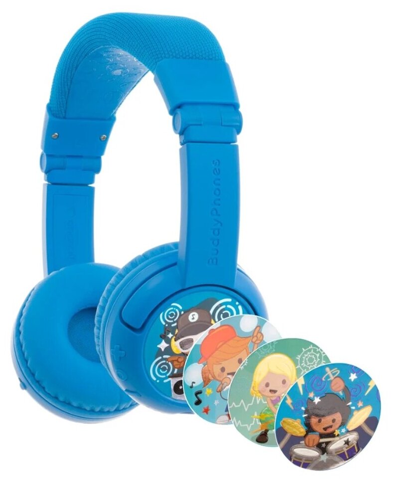 Onanoff BuddyPhones Play Plus cool blue детские bluetooth-наушники с микрофоном