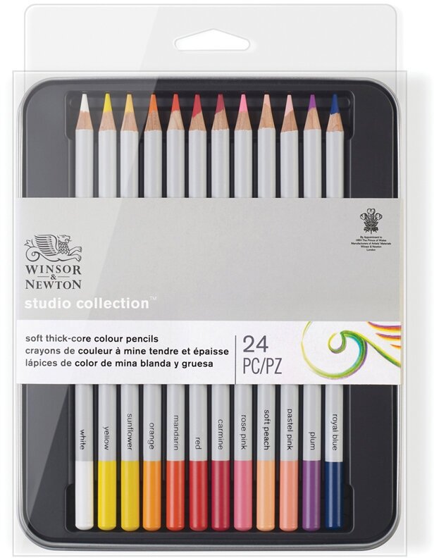 Набор цветных карандашей Winsor&Newton, 24цв, в метал коробке