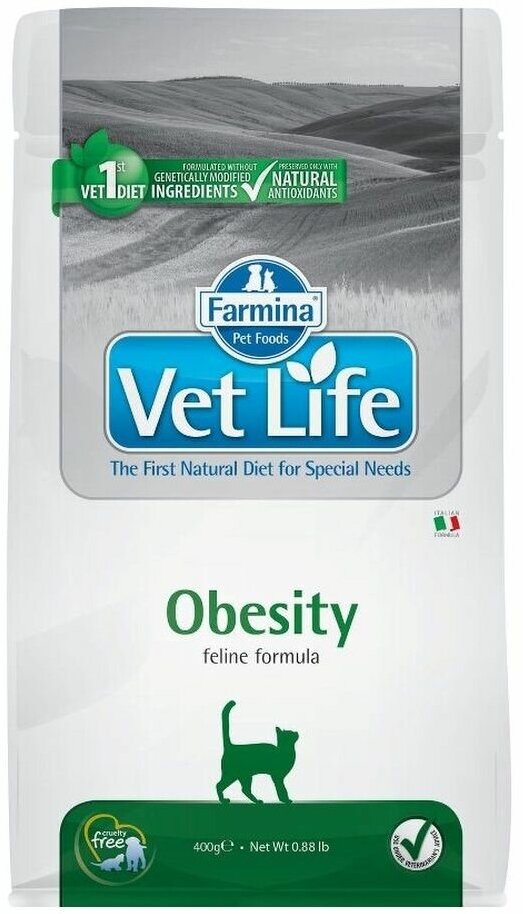 Farmina (Фармина) vet life cat OBESITY для кошек (при ожирении) 0,4 кг