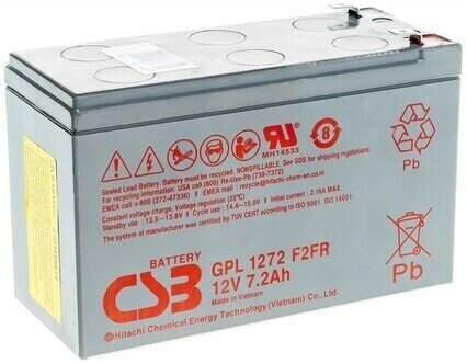 Батарея CSB GPL1272 F2FR 12V/7.2AH увеличенный срок службы до 10 лет - фото №4