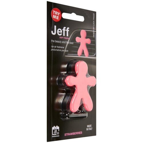 Mr&Mrs Fragrance Ароматизатор для автомобиля Jeff Soft Touch Strawberries Клубника 2 мл 12 г клубника красный