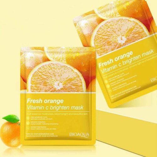 Набор из 5 тканевых масок для лица Bioaqua Fresh Orange с экстрактом апельсина