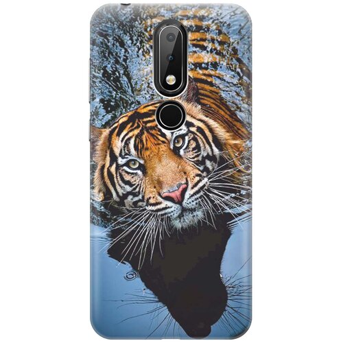 фото Re:pa накладка transparent для nokia 6.1 plus / x6 (2018) с принтом "тигр купается"