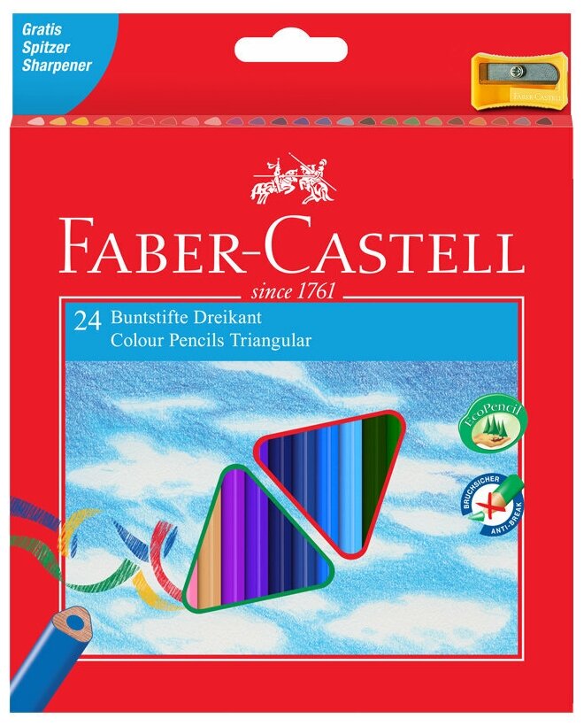 Карандаши цветные Faber-Castell ECO с точилкой - фото №1