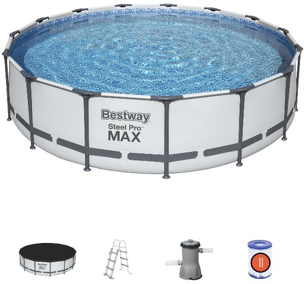 Бассейн BESTWAY каркасный Steel Pro Max 427х122см, фильтр-насос, лестница, тент в комплекте. арт. 5612X - фотография № 1