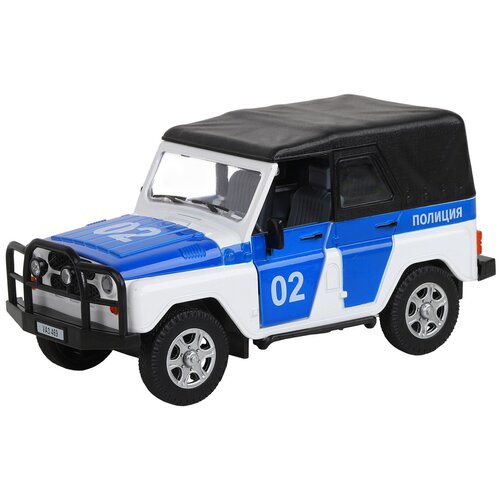 Купить Внедорожник Автопанорама УАЗ-469 Полиция (JB1200146) 1:24, 17.2 см, белый/синий