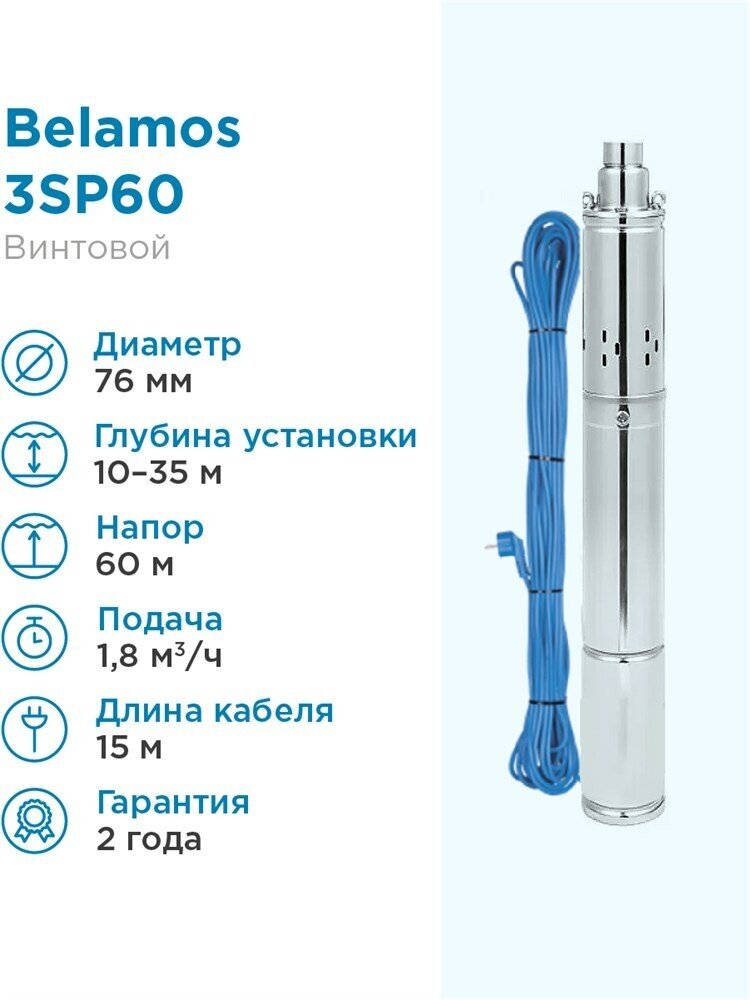 Скважинный насос GRUNDFOS SQS 1- 70 0.55kW 1 x 230V 50 Hz - 3