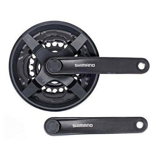 фото Система shimano ty301, 175мм, 48/38/28, с защитой, черн, б/уп