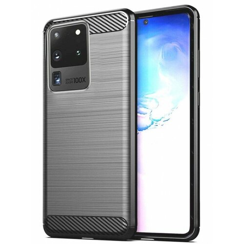 Накладка силиконовая для Samsung Galaxy S20 Ultra G988 карбон сталь серая