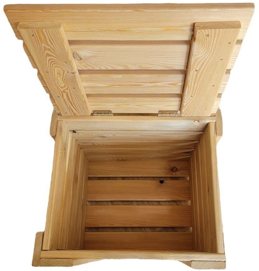 Ящик с крышкой из массива лиственницы (57х54х47 см) - фотография № 5