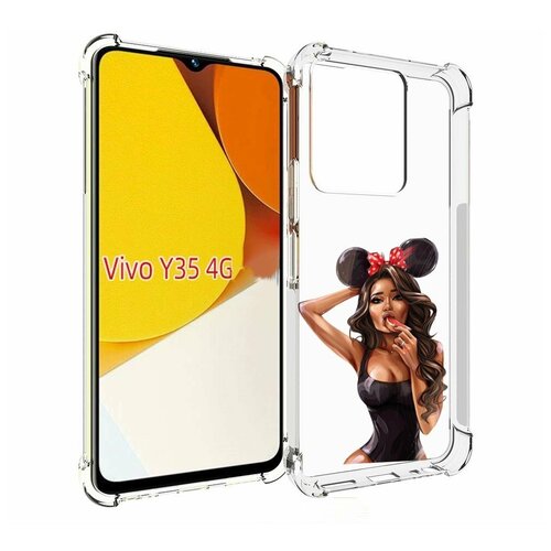 Чехол MyPads девушка-с-грейпфрутом женский для Vivo Y35 4G 2022 / Vivo Y22 задняя-панель-накладка-бампер
