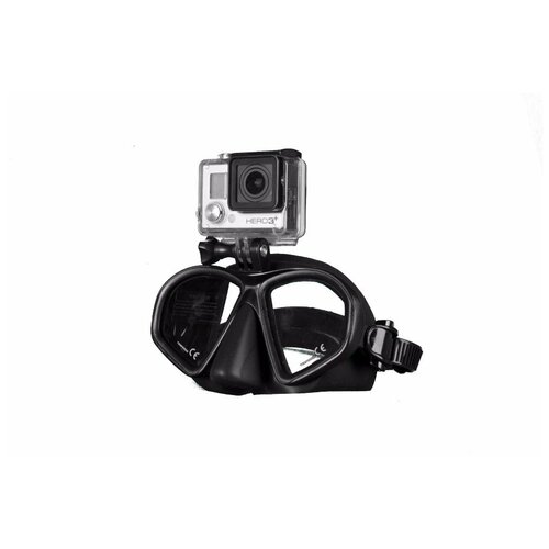 фото Маска aquadiscovery video с креплением go pro me120022 двухстекольная, черный силикон, черная рамка, прозрачное стекло aqua discovery