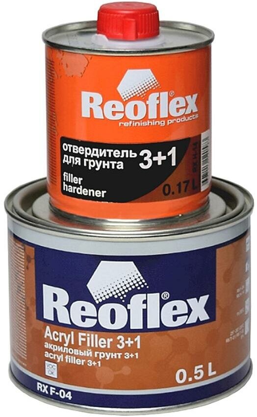 Грунт акриловый Reoflex RX F-04 3+1 Acryl Filler белый 0,5 л. с отвердителем 0,17 л.