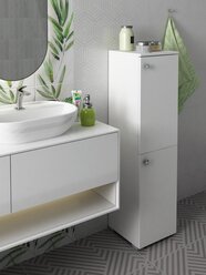 Шкаф для ванной комнаты, REGENT style, вштвиола 2дверь, белый, правый, 115*30*30