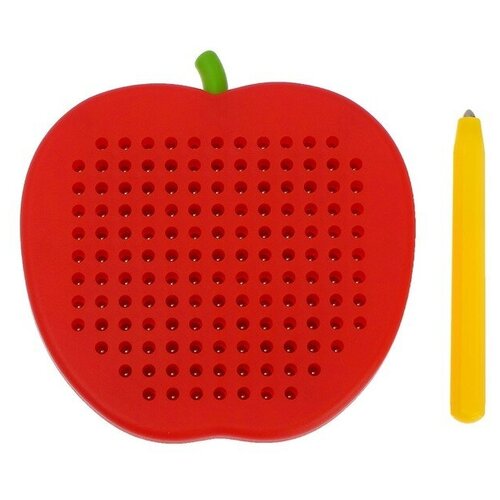 фото Магнитный планшет яблоко маленькое, 142 отверстия, цвет красный эврики