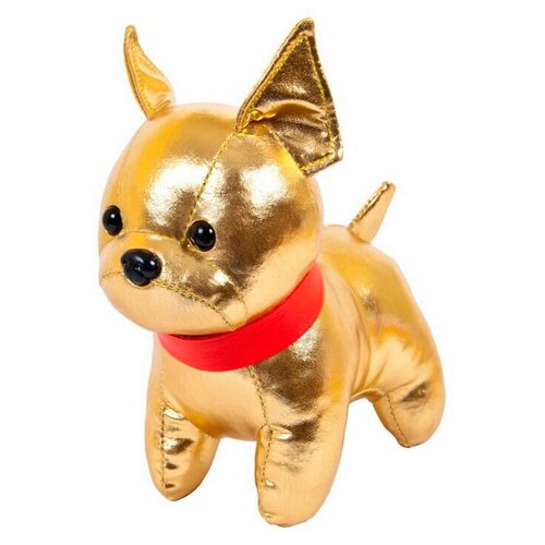 Металлик. Собака фр. бульдог золотистый, 15 см. игрушка мягкая мягкая игрушка abtoys металлик собака фр бульдог серебристый 15 см m2125