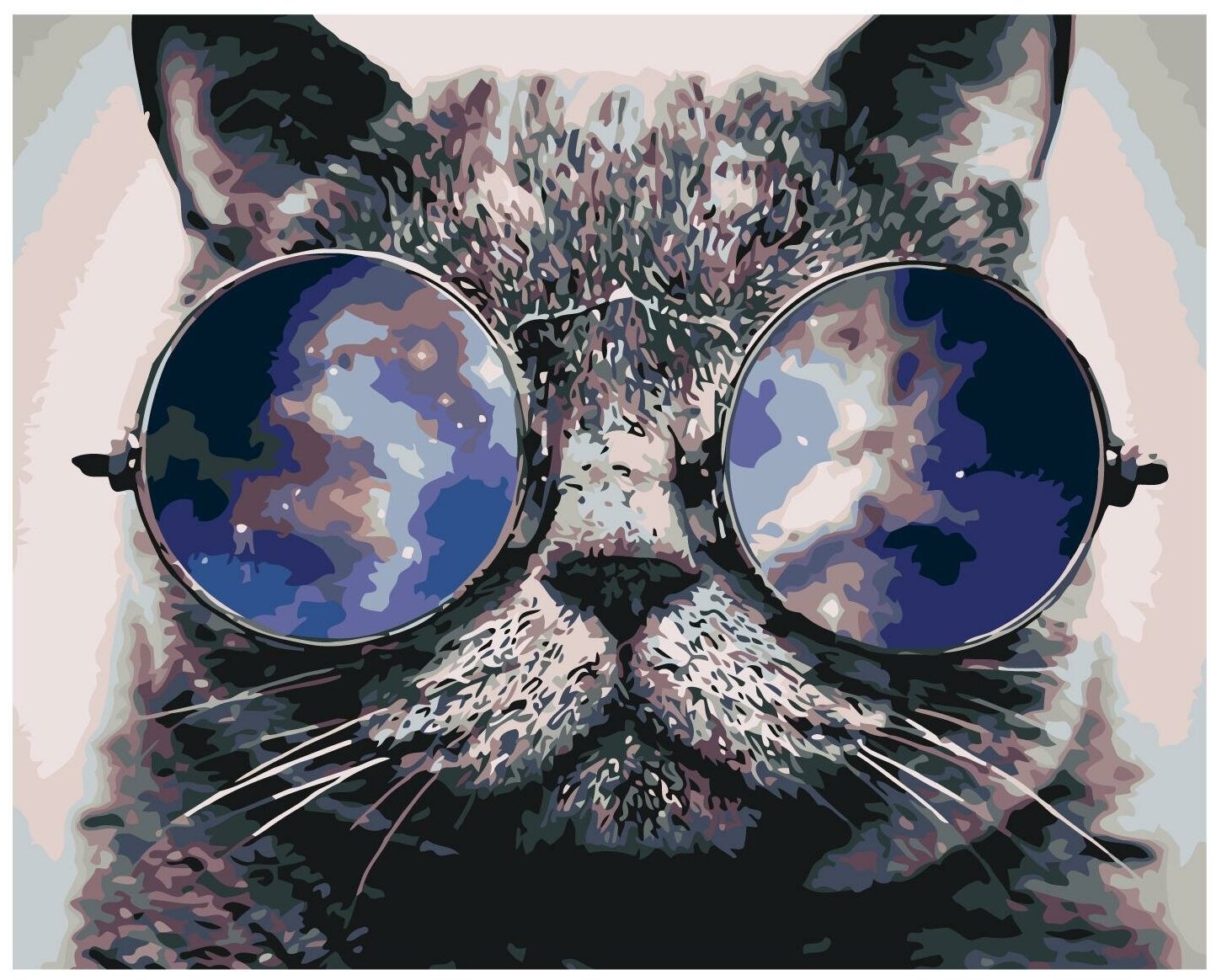 Стильный кот Раскраска по номерам на холсте Живопись по номерам