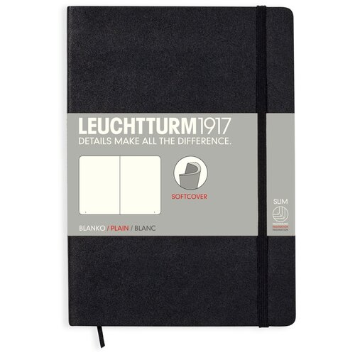 Записная книга Leuchtturm1917 318651 черный A5, 60 листов, черный, цвет бумаги бежевый