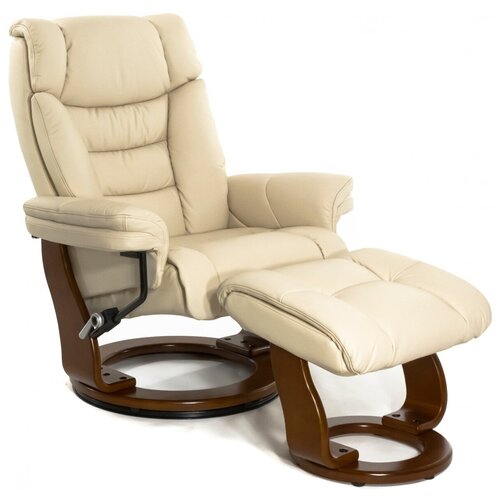 FALTO кресло реклайнер механическое Relax Zuel 7582W - кремовое (кожа)