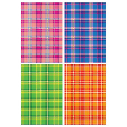 Цветной картон с тиснением Шотландка Апплика, A4, 4 л., 4 цв. 4 л. , мультиколор