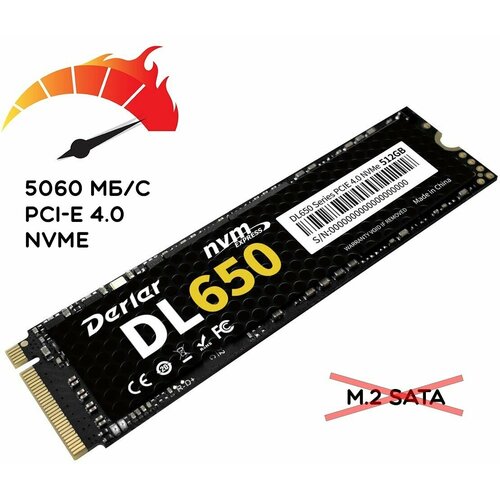 1 ТБ Внутренний SSD диск Derlar NVMe M.2 PCI-E 4.0x4 (DL650-4.0-1T)