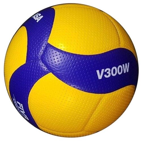 Мяч волейбольный Mikasa V300W- AT-TR, желтый, синий, размер 5