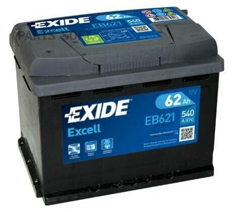 EXIDE EB621 EXIDE EXCELL_аккумуяторная батарея! 19.5/17.9 рус 62Ah 540A 242/175/190\