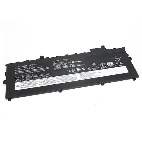 Аккумуляторная батарея для ноутбука Lenovo ThinkPad X1 Carbon Gen 5 (01AV430) 11.58V 57Wh for honda civic 10th gen 2016 2017 2018 2019 car carbon fiber side front headlamp headlights eyebrows eyelids bumper cover trim