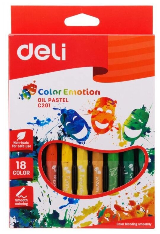 Пастель масляная 18 цветов Color Emotion (EC20110) DELI - фото №1