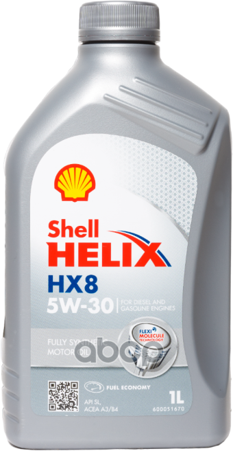 Shell Масло Моторное Helix Hx-8 5W30 Sl Синт.1л Shell