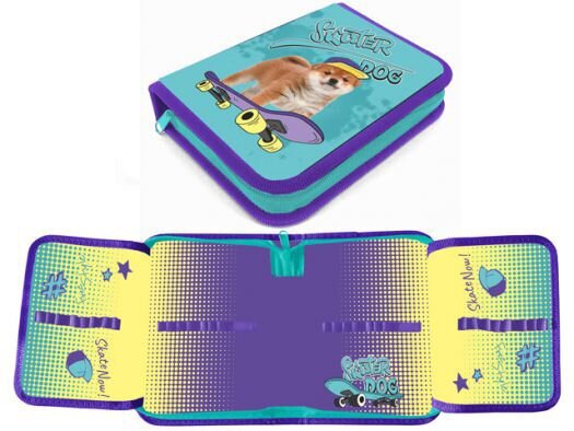 Пенал Оникс ПКТ-9-20 Skater dog, с двумя откидными планками, ткань, 14*20 см