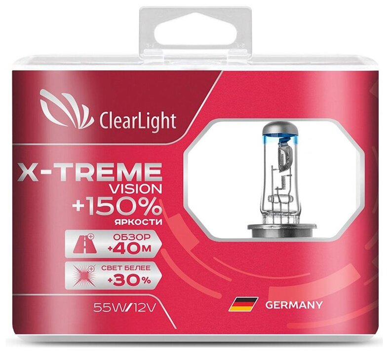 Лампа Clearlight H1 12V-55W X-treme Vision +150% Light (компл., 2 шт.)